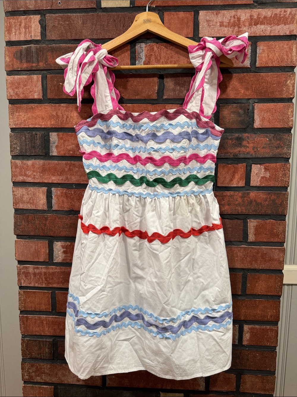Moodie White Multicolor Ruffle Strap Dress